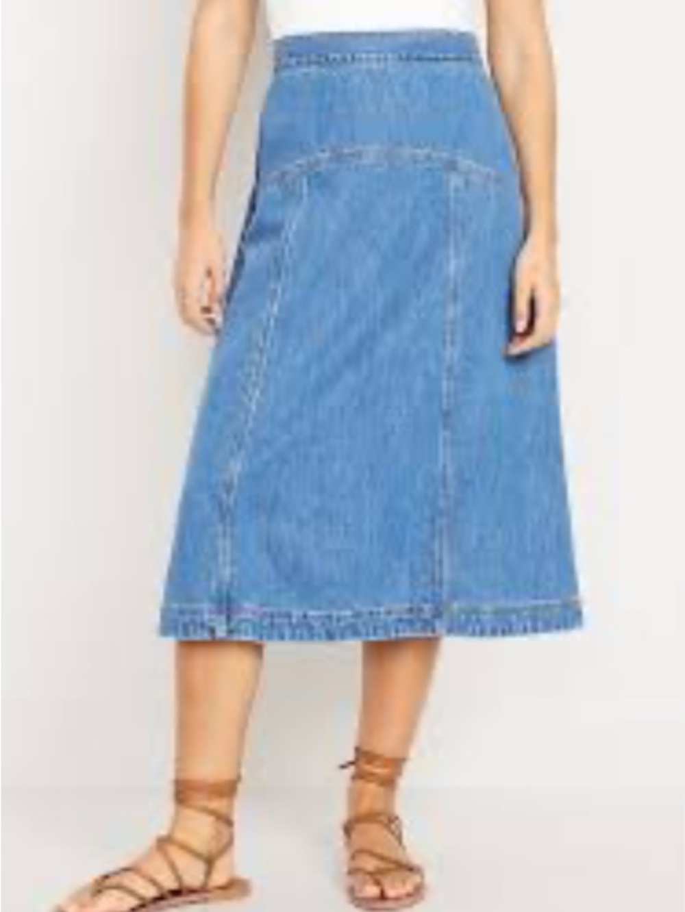 Old Navy Blue Denim Midi Skirt